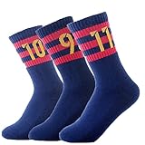 ONEMALL FC Barcelona Soccer/Football Sports Crew Socks 3 Pair-Pack