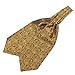 Stylefad Men's Woven Mirofiber Cravat Ascot Self Tie Gold Yellow Paisley