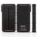 JETSUN Solar Charger 16750mAh Portable Solar Power Bank with Waterproof Solar Panel and Flashlight for iPhone, iPad, Android and More-Orange
