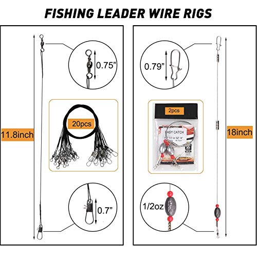 Salzwasser Surf Angelset 148 Stück Angelköder Tackle Box mit Angelköder-Rigs, Fischhaken, Salzwasserköder… – Bild 6