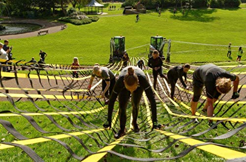 FONG 19 ft X 6 ft Climbing Cargo Net Black - Outdoor Cargo Webbing Net - Military Climbing Cargo Nets(19)