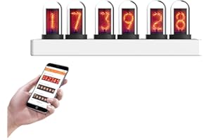 TPHRAVAL Nixie clock IPS clock, can display time/set alarm, upload pictures, support mobile phone/computer control, multiple dial styles, multiple display modes, can be used for gifts, decorative desktop