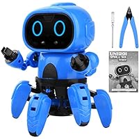 UNIROI Robot Toy for Kids, DIY Assembly Smart Robot Kids Gift with 6 Legs, Gesture Sensing, Following & Obstacle Avoidance Mode UD038