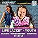 New & Improved Oceans7 US Coast Guard Approved, Youth Life Jacket, Flex-Form Chest, Open-Sided Design, Type III Vest, PFD, Personal Flotation Device, Pink/Berry primary