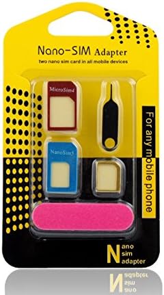 INTS SIM Card Adapter Micro Nano and Standard Sim Card Adapter 4 in 1 Kit with Eject Pin for iPhone Samsung and Other Smartphones (Yellow)