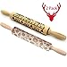 Christmas Wooden Rolling Pins,Engraved Embossing Rolling Pin with Christmas Deer Pattern for Baking Embossed Cookies,Rolling Pin Kitchen Tool 17inch (2 pack)