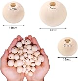 Pubiao 100pcs 12mm Natural Wooden Beads 3mm Hole Unfinished Craft Loose Beads view 2