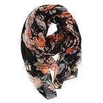 7 Seas Republic Women's Black Floral Oblong Scarf 7 Seas Republic Women's Black Floral Oblong Scarf