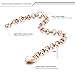 Besteel Stainless Steel Chain Link Bracelets for Women with Finish Heart Charm Bracelet Rose Color