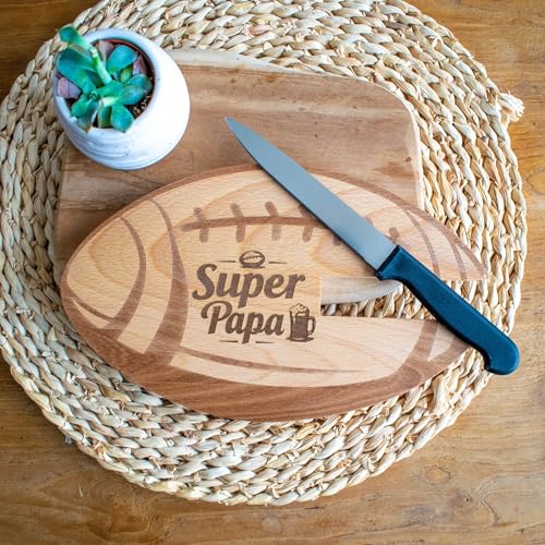 ERNESTINE - Rugby Papa aperitif board - Christmas gift for dad sports fan - Father's Day gift idea - rugby gift ideas for men - personalized aperitif board - sports cutting boards