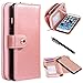 Style4U iPhone 8 Plus/iPhone 7 Plus Case, Premium PU Leather flip Wallet Bag Pouch Case Cover with ID & Credit Card/Cash Holder Slots Pockets for iPhone 8 PlusiPhone 7 Plus w/Stylus [Rose Gold]