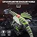 YARMOSHI Walking Dragon Robot Toy. Battery Operated, Moving Limbs, Music Playing with Colorful Glowing Lights Age 3+. (Red Dragon)