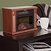 13-Inch Portable Mini Electric Fireplace Heater for Table Top or Floor Use with Adjustable Heat Settings and Dancing 3D Flame Effect by Northwest (Wood Finish)