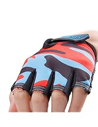 Guantes de ciclismo Ylucky con medio dedo para actividades al aire libre, guantes de ciclismo ajustables para deportes al aire libre, guantes de gel acolchados para bicicleta de montaña, carretera, equitación, absorbe los golpes, transpirables, antidesliz