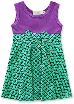 Miyetro Little Mermaid Dress Girls Summer Dresses Kids Cartoon Dress 1-6 Years
