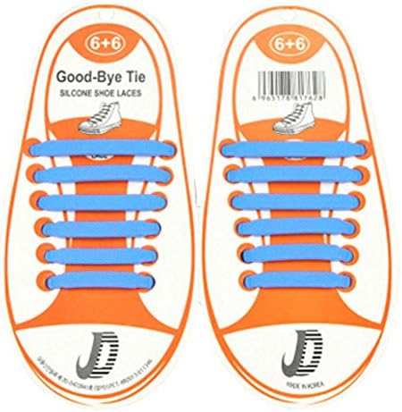 Weirui Waterproof &amp; Stretchy Silicone Tieless Shoe Laces No Tie Shoelaces for Kids Shoelace Accidents Eliminate Loose (1 4 LB)