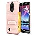 LG K20 V Case, LG K20 Plus/LG Harmony/LG K10 2017 / LG Grace Case with HD Screen Protector AnoKe[Card Slots Holder][Not Wallet] Kickstand Hard Plastic PC Shockproof Case for LG LV5 Rose Gold