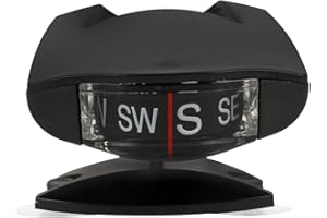 BUGUUYO Car Compass Ornaments with Adjustable Suction Cup Precise Automotive Dash Compass Ball for Accurate Navigation Black Abs Dashboard Mount for Cars