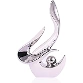 PlivBloom Silver Living Room Decor Table,Sculptures Home Decor,Modern Abstract Art,Dinner Table Centerpiece Decor,Ceramic Statue and Figurines Decorations Accent,Adorno Para Mesa Comedor(White Silver)