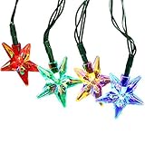 ApexPower Solar Outdoor String Lights Crystal Star 8 Modes 30led Colorful LED Solar Light Waterproof Ornaments for Garden, Yard, Home, Landscape, and Holiday, Wedding Party Decorations(Multicolored)
