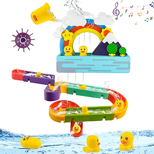 Locisne Bath Toys Water Slide Balls Tracks for Kids, Interactive Light