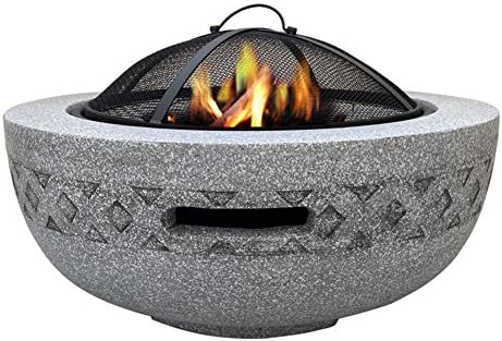 屋外ファイヤーピット ガーデンbbqファイヤーピット火鉢ラウンドテーブルストーブパティオヒーター 酸化マグネシウム素材