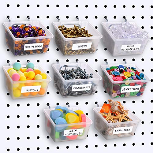 Pegboard Bins with Hooks and Labels, Pegboard Bins Kit DIY Pegboard