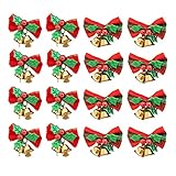 AEVIO 16 Pack Christmas Bow with Bells Xmas Mini