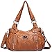 Angelkiss Large Purses and Handbags for Women Washed Faux Leather Crossbody Hobo Satchel Shoulder Handbag Tote Purse