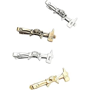 Personalized Tie Clips for Men Unique | Custom Name Engraved Firefighter Axe Brass Tie Bar | 4 Metal Finishes | Birthday Anni