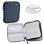 Damero Crochet Hook Case, Travel Storage Bag for Various Crochet Needles and Accessories, Lightweight and Compact, Easy to Carry, Blue Dots(No Accessories Included)--New Version