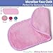 Makeup Remover Cloth Clean Towel, Reusable Facial Cleansing Towel - Chemical Free, Remove Makeup Instantly with Just Water - Money-back Satisfaction Guaranty (1 Pink)