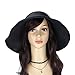 Beautyer 2 Pack Women's Wide Brim Roll Up Floppy Beach Straw Sun Hat Visor Cap (Black & White)