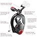 X-Lounger Full Face Snorkel Mask, 2018 New Foldable Snorkeling Mask Full Face with Detachable Camera Mount Pivot Arm and Earplug, 180° Large View Easy Breath Dry Top Set Anti-Fog Anti-Leak for Adults