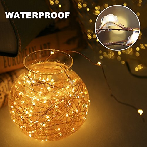 image for B-right Solar Outdoor String Lights, Copper Wire String Lights 200LEDs