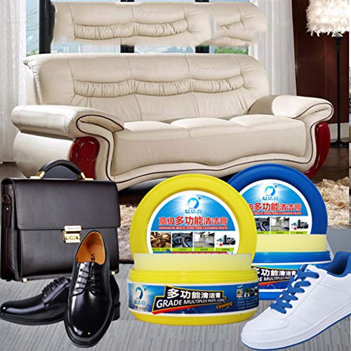 Chercherr Anhydrous Cleaner, Multifunctional Leather Refurbishing Cleaning Repair Tool Cream For Glass Leather Furniture Metal Floor Decoration（330g） (Yellow) - Thumbnail 4