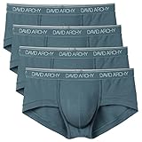 David Archy Men's 4 Pack Classic Cut Cotton Pouch Briefs(L, Blue)