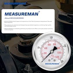 MEASUREMAN 2-1/2inch Dial Size, Glycerin Filled