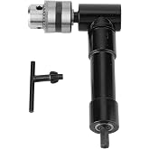 90 Degree Right Angle Chuck Key Drills Attachment, Cordless Right Angle Drill Adapter 1 to 10mm Drill Bearing Steel Extension Accessory for Power Electric
