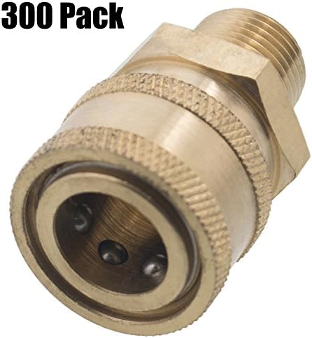 300 pack of 3/8in. MPT Male Brass Socket Quick Connect Coupler 4000 PSI 10 GPM for Pressure Washer Nozzle Gun Hose Wand