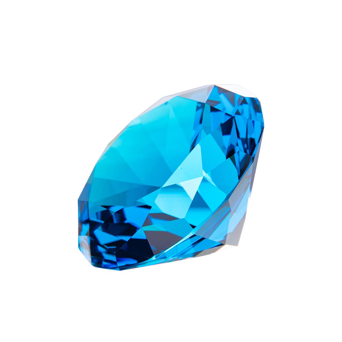 LONGWIN 80mm (3.1 inch) Crystal Diamond Paperweight Jewels Wedding Decorations Centerpieces Home Decor (Light Blue)