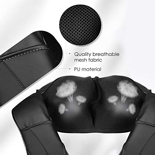 AERLANG Neck Back and Shoulder Massager with Heat, Deep Tissue Shiatsu Kneading Electric Massager, for Muscle Pain Relief, Body Relax, Use at Car Home Office, The Best Gift for Women Men Family