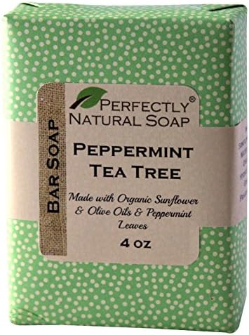 Peppermint Tea Tree All Natural Handmade Bar Soap, 4 oz.