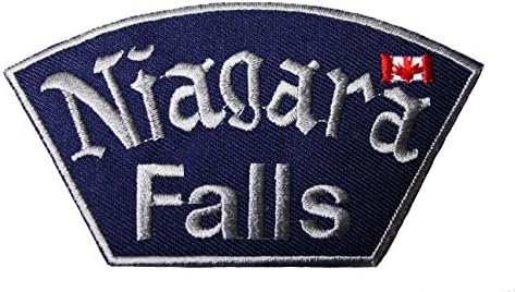 Niagara Falls Country Flag 4" x 2 1/8 " Inch BLUE Embroidered Iron on Patch Crest Badge... New
