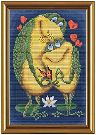 DIY Beaded Embroidery Kit - Frogs, The Love - 8,5" X 11,5", Home Decor