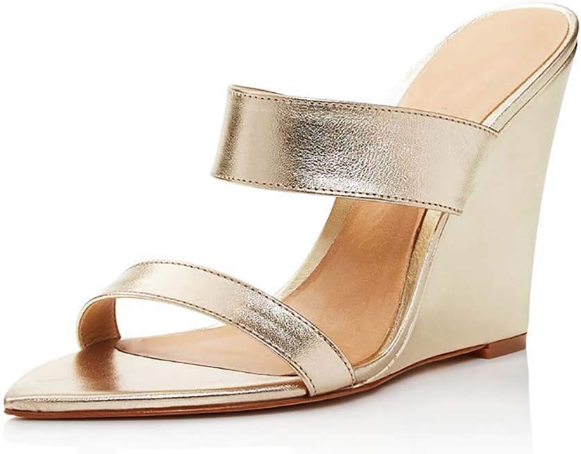 gold wedge heels for wedding