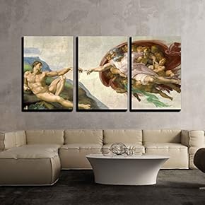 Creation of Adam by Michelangelo x3 Panels