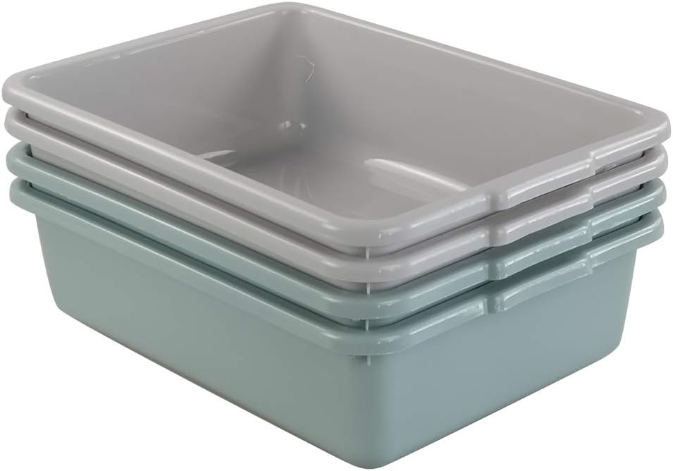 Neadas Mint Green and Light Grey Plastic Shallow Food Storage Tray