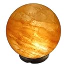 Crystal Allies Gallery: CA SLS-GLOBE-L Natural Himalayan Globe Salt Lamp on Wood Base with Cord, Light Bulb & Authentic Crystal Allies Info Card
