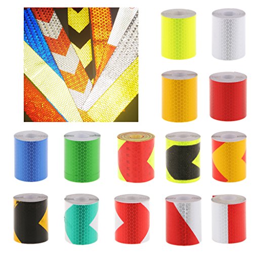 image for D DOLITY 2 inch X 10ft Reflective Tape Safety Warning Stickers - Refle